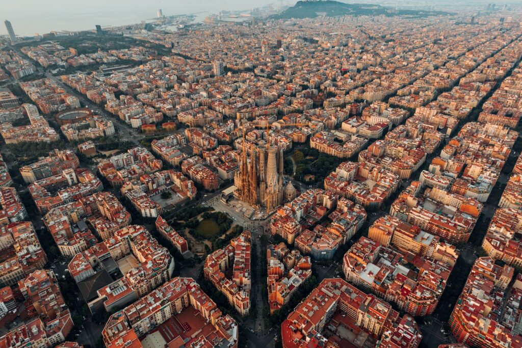 vista aérea barcelona, espanha