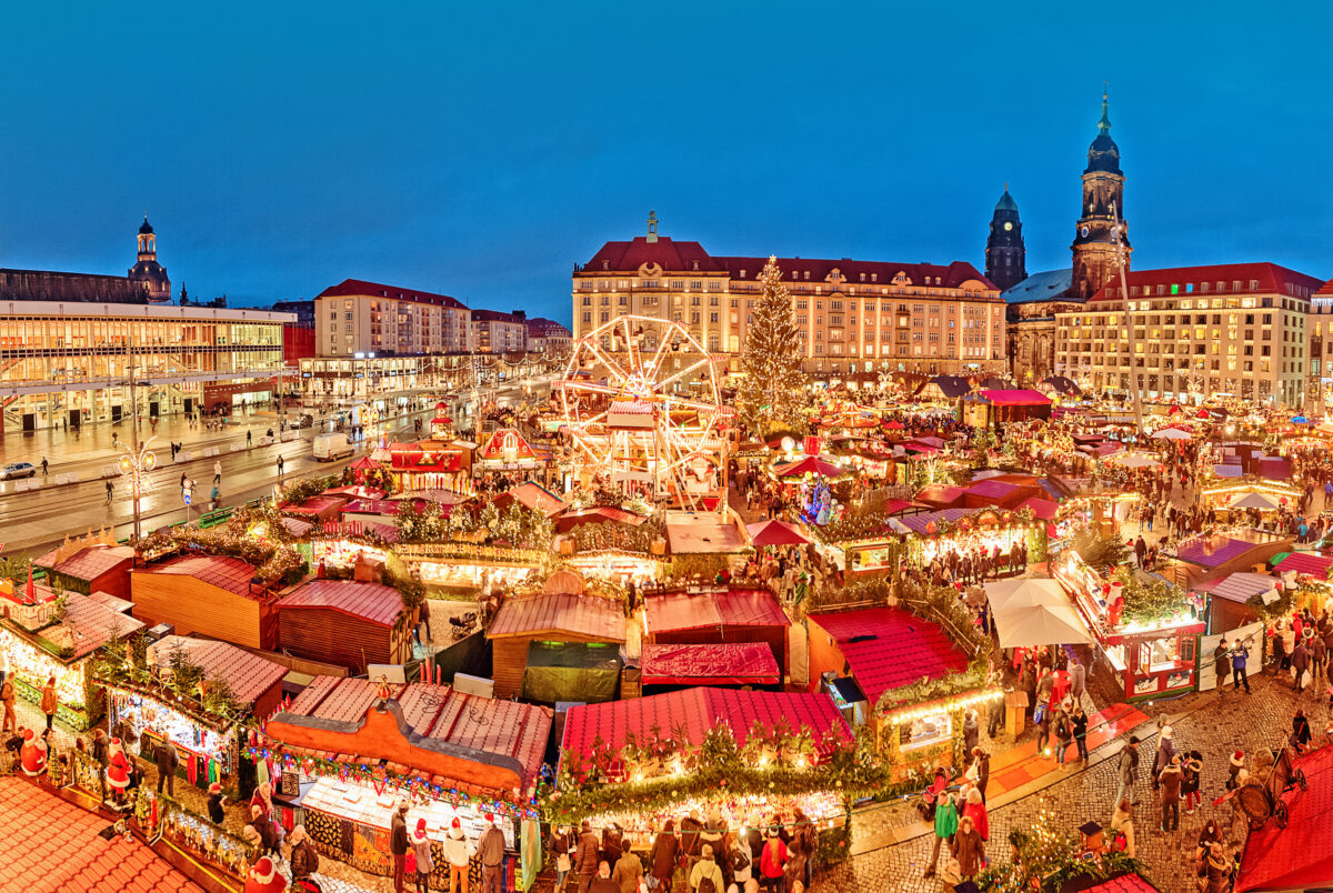 Dresden,In,Christmas,Time,,Germany.,Spectacular,View,On,Famous,Traditional