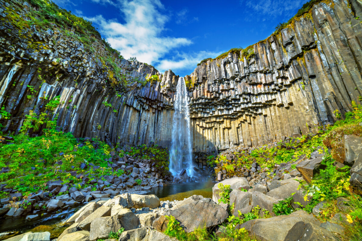 View,Of,Famous,Svartifoss,(black,Fall),In,Skaftafell,National,Park,