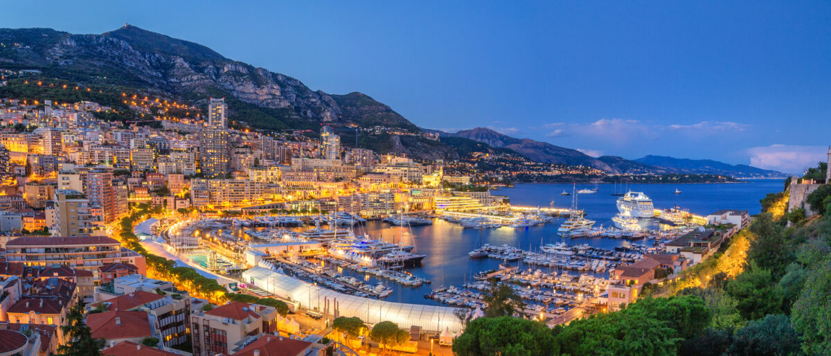 Monaco,Port,Evening,View