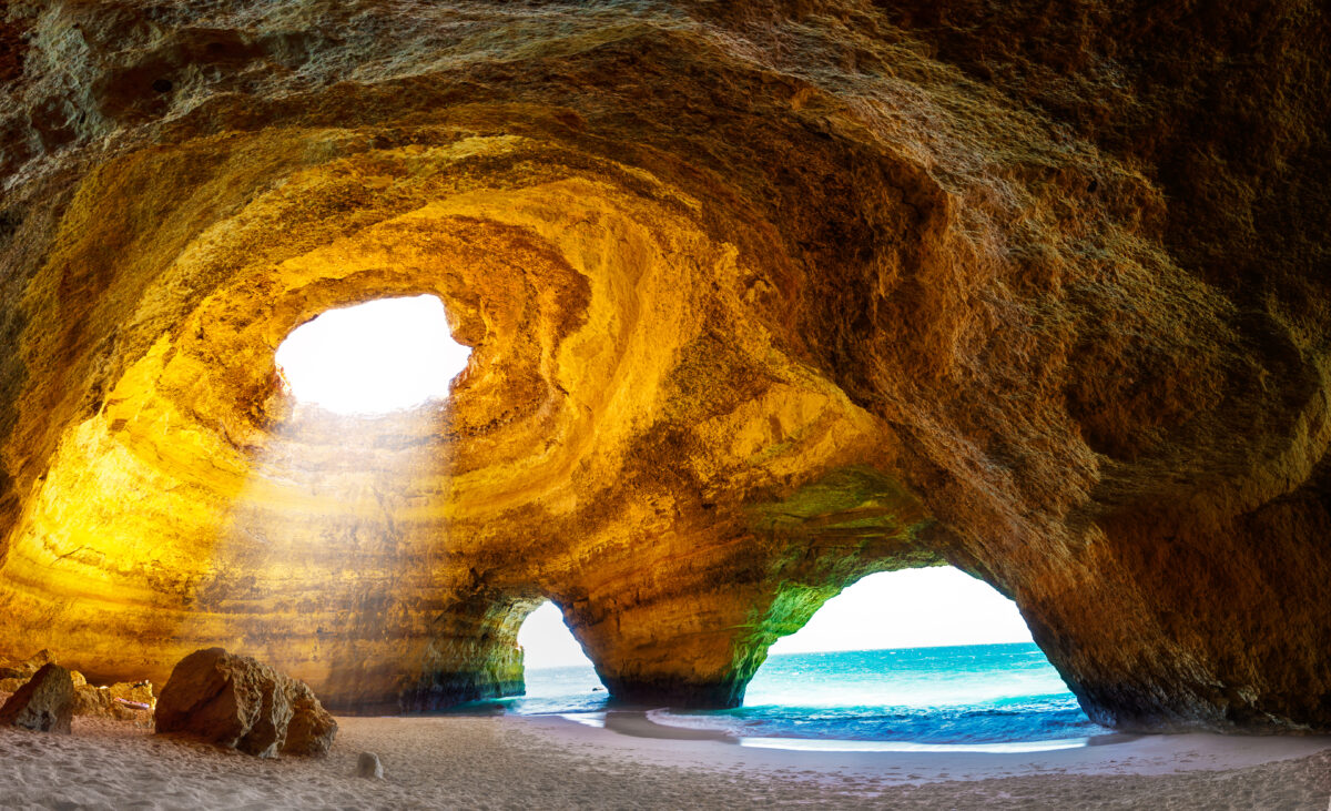 No,People,Inside,Benagil,Cave,,Algarve,,Portugal