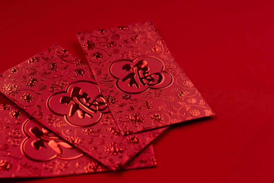 envelopes vermelhos tradicionais chineses