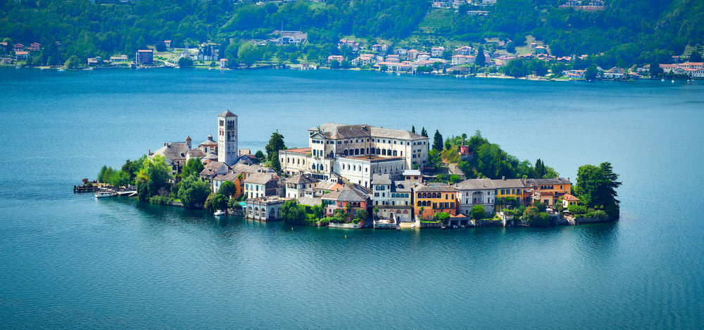 Lago Orta, Lagos perto de Milão, Itália 